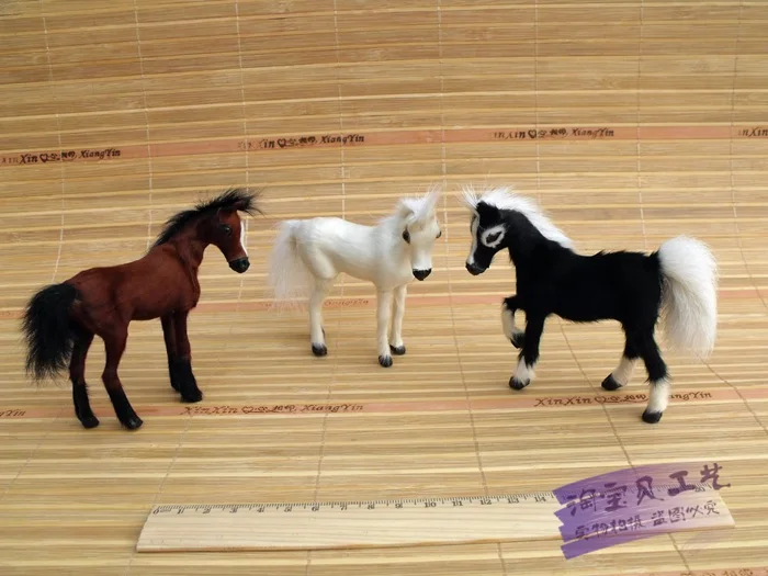 

3 jpieces a set cute simulation mini horse toy polyethylene&furs small horse model gift about 10cm 1982