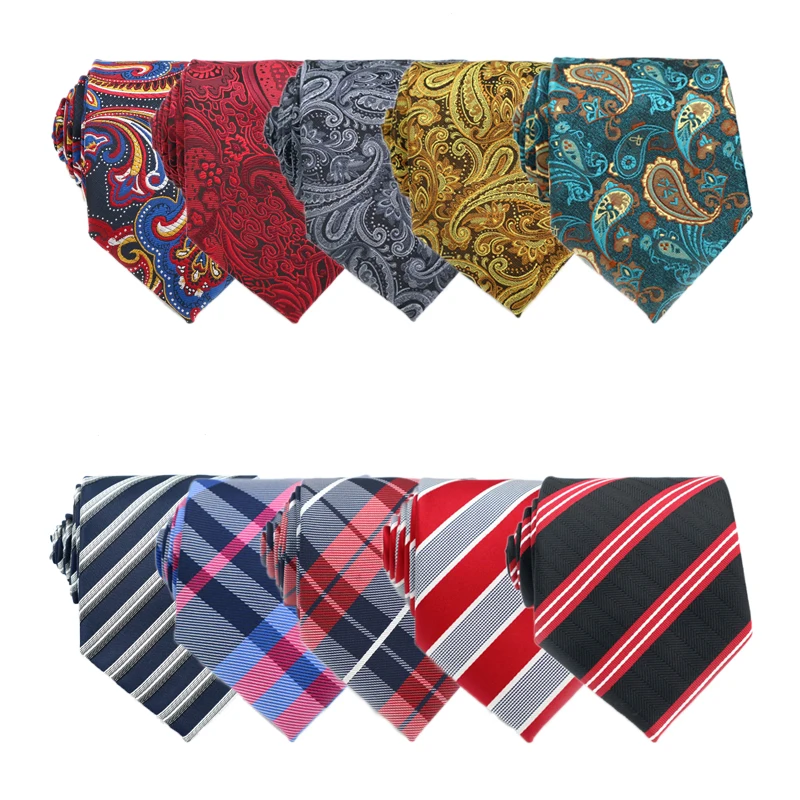 8 см новые шелковые мужские галстуки классические полосатые пледы Смешанные Цвета Жаккардовый шелк мужской галстук Галстук Формальная