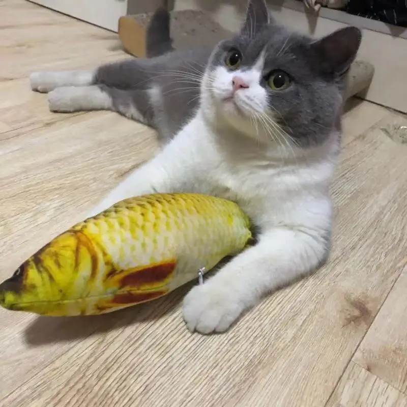 

Cat toys 1PC VIVID Artificial Fish Shape Simulation Plush Pet Cat Chew Toy Cat Mint Catnip Fish Toys Interaction Training Toys