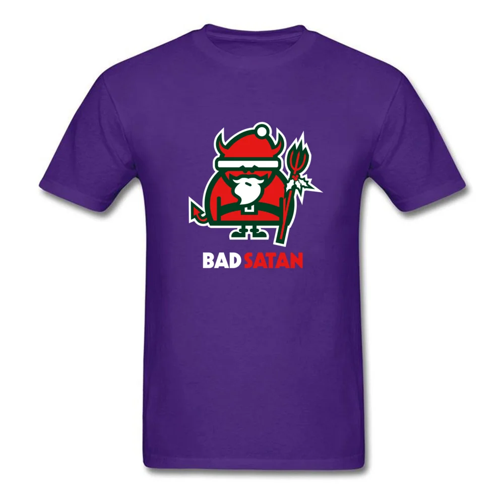 BAD SATAN T-Shirt Short Sleeve Geek Hot Sale Men's Summer Tops & Tees Geek T Shirt Crewneck Cotton Fabric Wholesale BAD SATAN purple