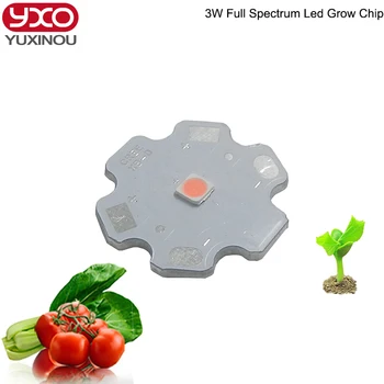 

Hydroponics 3W LED Grow Light Diode LED Emitter 3w full spectrum led grow chip 400-840nm led lamp for indoor plant light