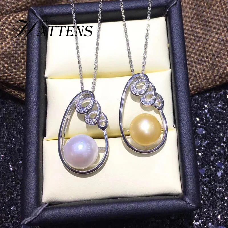 

925 Sterling Silver Pendant Necklace big white Natural Pearl Necklace for Woman Zircon Bohemia Wedding Party birthday Gift new