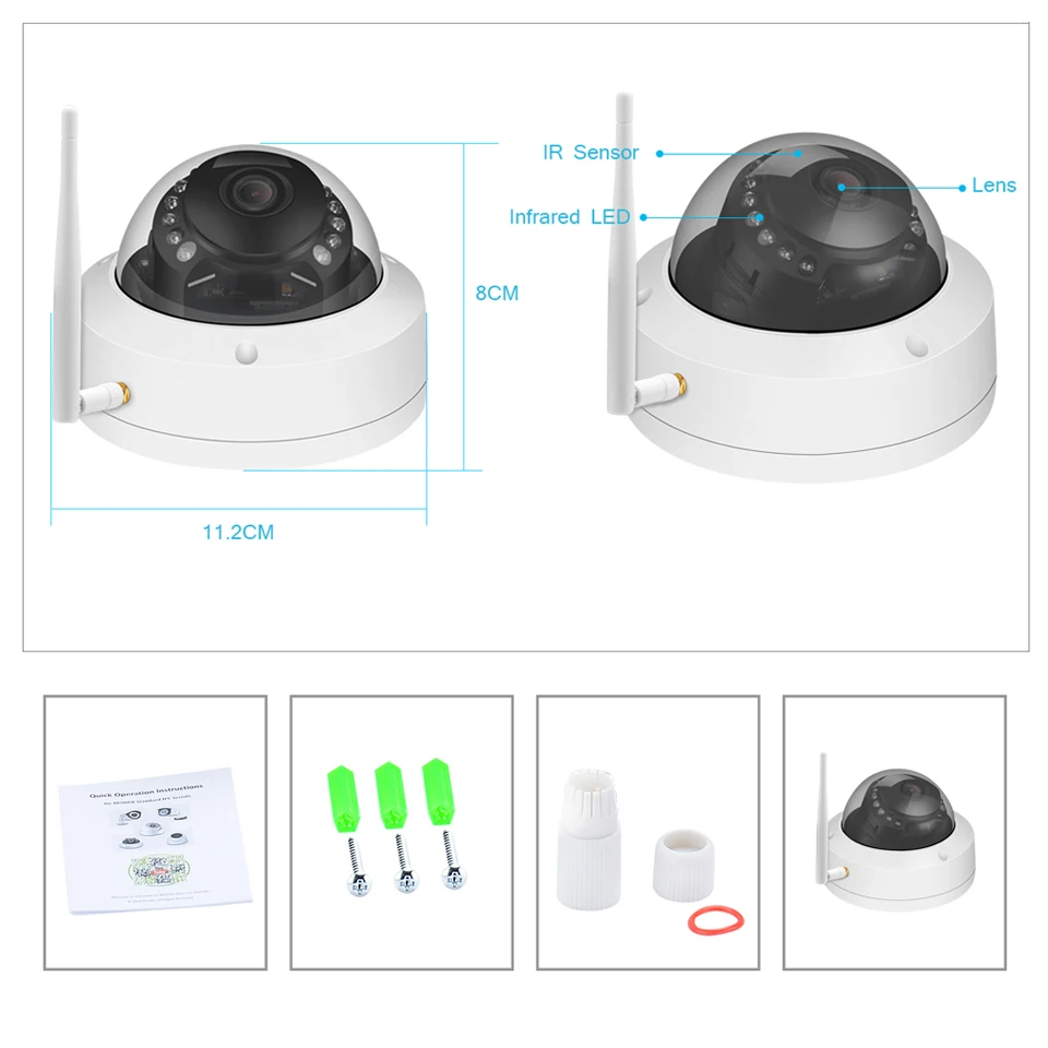 Besder Антивандальная купольная Беспроводная ip-камера 1080P Camhi IR ночного видения Видеокамера WiFi ONVIF Обнаружение движения sd-карта запись