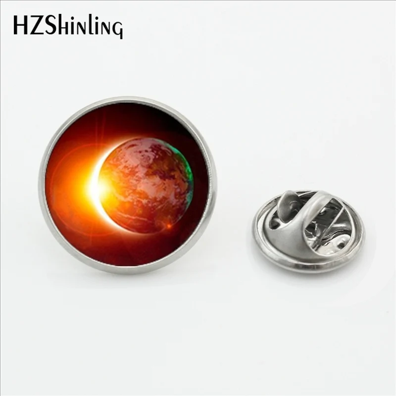 

2017 Newest Earth Solar Eclipse Collar Pin Inconceivable Space Galaxy Eclipse Butterfly Stainless Steel Lapel Pins
