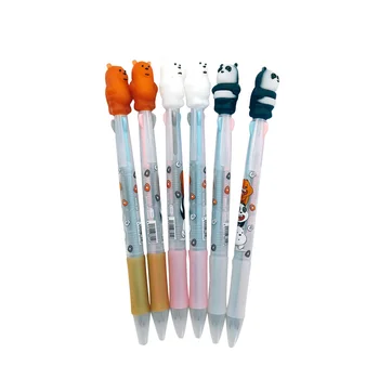 

30pcs/lot Korean Version Of The Silica Gel Three Bear Cartoon Ballpoint Pen Three Color Random For Office And School Stationery