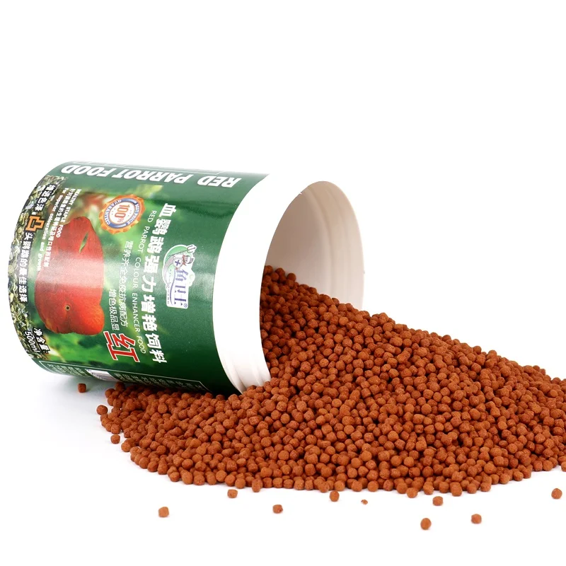 

500 ML Aquarium Floating Fish food for Red Blood Parrot Superior coloration Rapid Growth Feed stuff Granules 2-4 MM