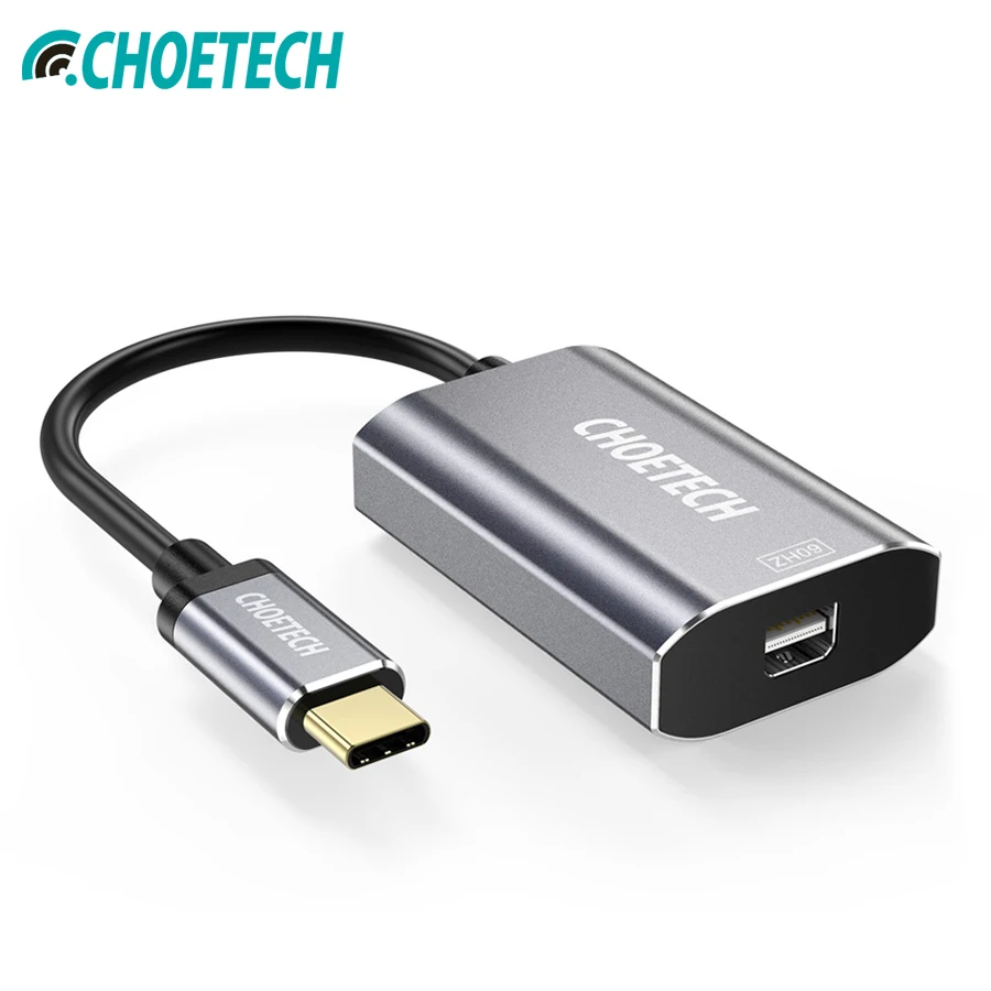 

CHOETECH USB C to Mini Displayport Adapter 4K@60Hz Type C Mini DP Adapter With 60W Power Delivery For Galaxy S9/S9 Plus/Note 8