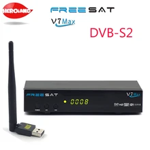 1080p Full HD Freesat V7 Max DVB-S2 Satellite TV Receiver PowerVu Biss Key Set Top Box Support Clines Newcam YouTube Youporn