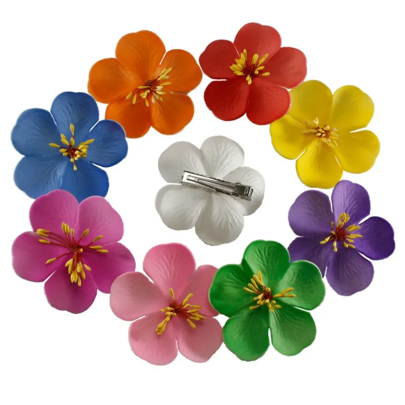 banana hair clips 2 pcs 6.5cm new Fashion  Foam Hawaiian Cherry blossoms Foam Hawaiian Plumeria flower hairpin Frangipani Flower bridal hair clip bridal hair clip