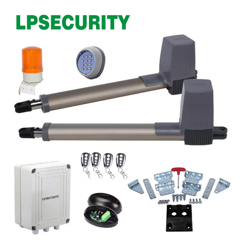US $214.70 LPSECURITY 4 Remote Controls Swing Gate Opener Electrical Gate Motors For Swing Gate Linear Actuator With Optional Parts