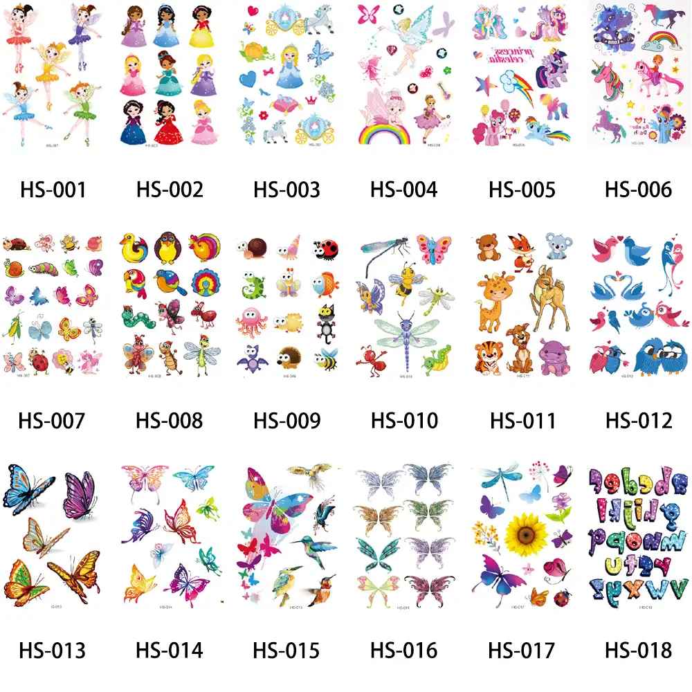 download animasi gratis gambar animasi 18 Desain 1 Piece Gemerlapnya Kartun Stiker Tato Kupu Kupu Kecil Terkeren