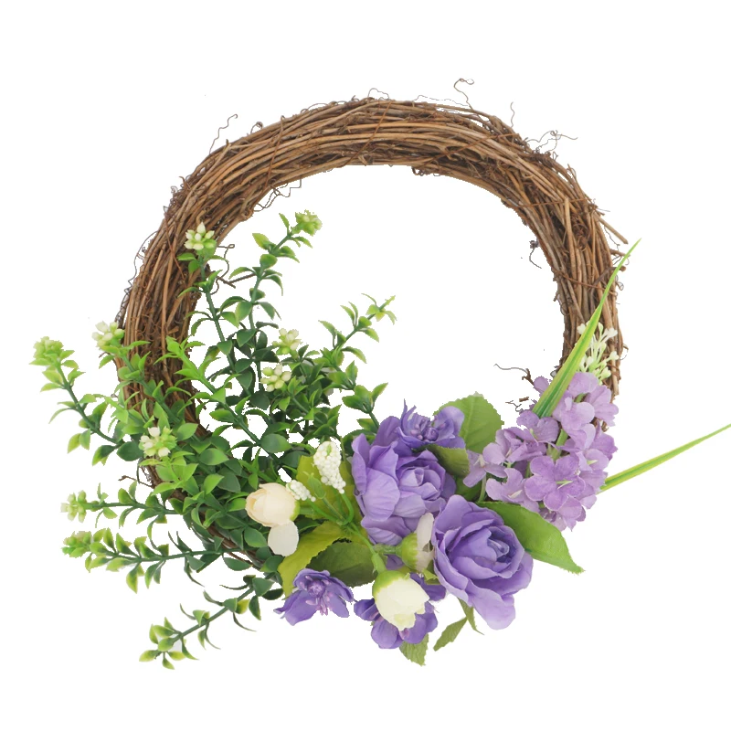 

Purple flowers and Quality Plants Round Wreath Door Hanging Wall Window For The home decoration accessories