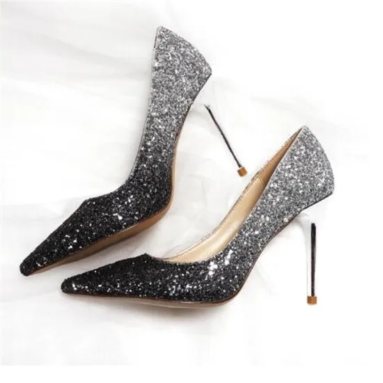 Bling Bling Paillette Women Pumps Female Dress Wedding Shoes Woman High Heels Rose Gold Silver Fashion Shoes Pointed Toe Pumps (1)