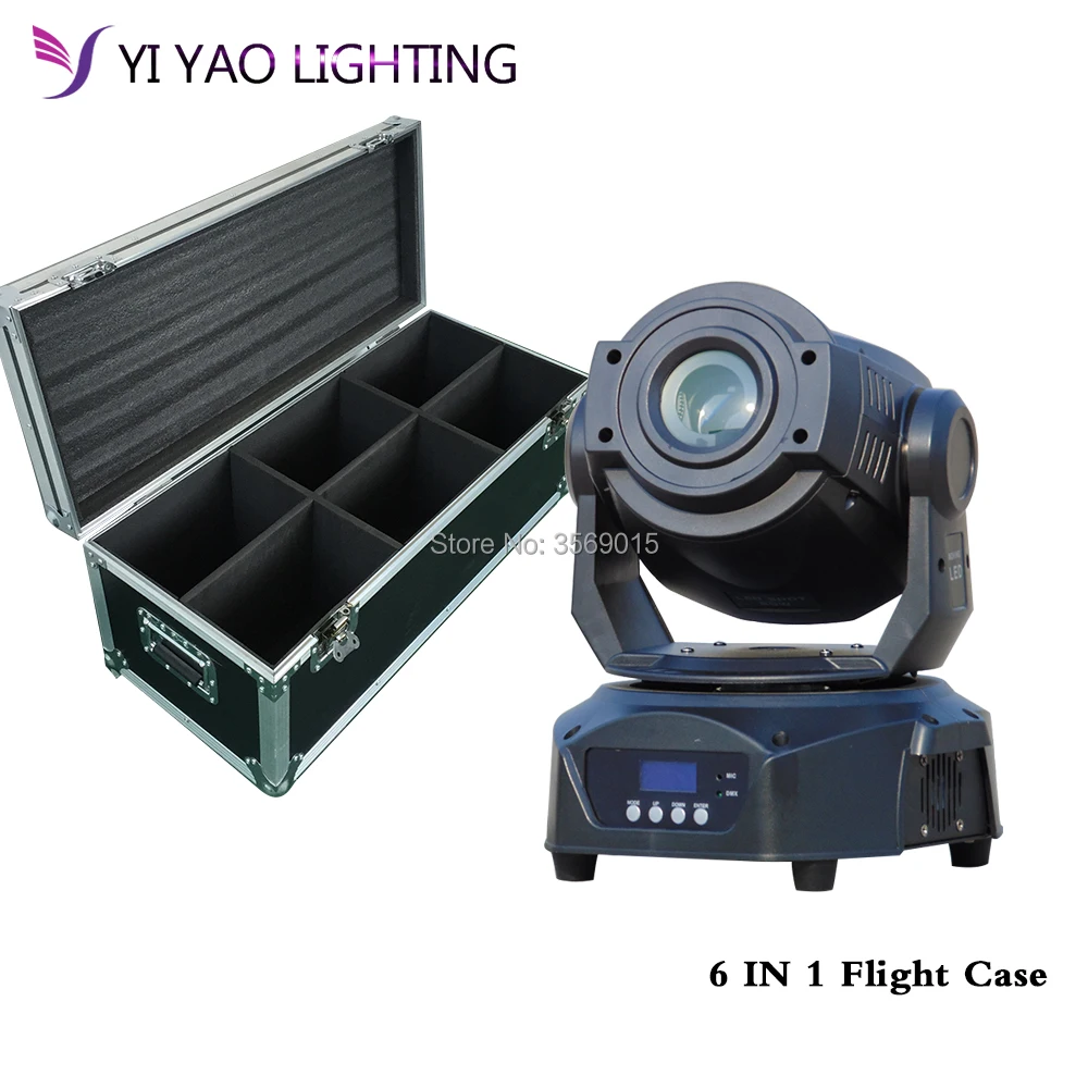 

Flight Case 6pcs/lot hot Moving Head Spot Stage Lighting 16 DMX Channel Hi-Quality 90W Prism Led Design