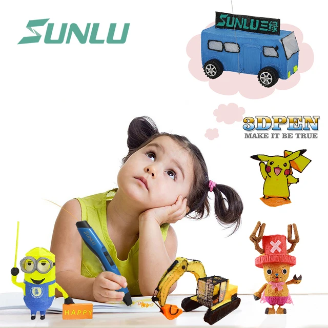 Special Price new free ship Intelligent 3d Pen Sunlu Original Sl-300 Caneta include Lcd Screen Consumable support Pla Abs Filamen print