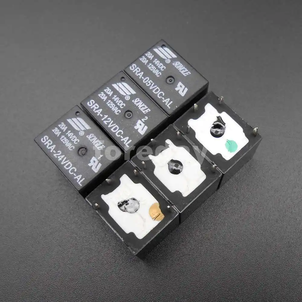 50PCS SRA-05VDC-AL SRA-12VDC-AL SRA-24VDC-AL DC 5V 12V 24V Coil T74 20A PCB General Purpose Relay 4 Pin SPDT 125VAC *FD769-771 |