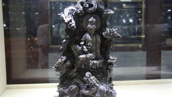 

16 China Buddhism Copper Bronze Five Dragons Kwan-Yin Guanyin Bodhisattva Statue