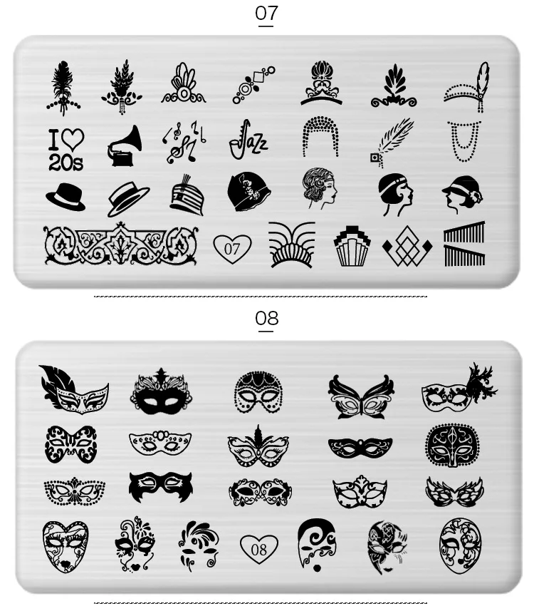 1 Pcs Nail Art Stamp 24 Styles Stamping Image Plate 6*12cm Stainless Steel Nail Template Manicure Stencil Tools