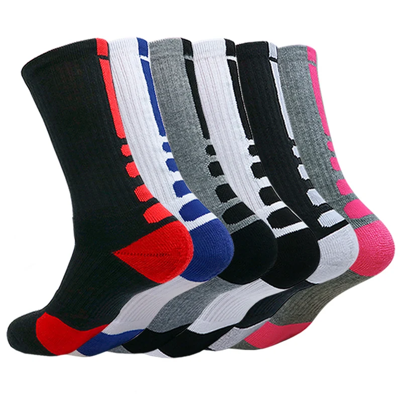 Новое высокое качество Для Мужчин Элитные Носки для езды на велосипеде Для мужчин кроссовки носки для занятий Баскетболом, футболом хлопок Полотенца дно Для Мужчин's Компрессионные носки