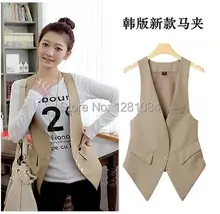 Free shipping 2014 new fashion spring autumn slim suit vest women’s waistcoat blazer vest women colete feminine