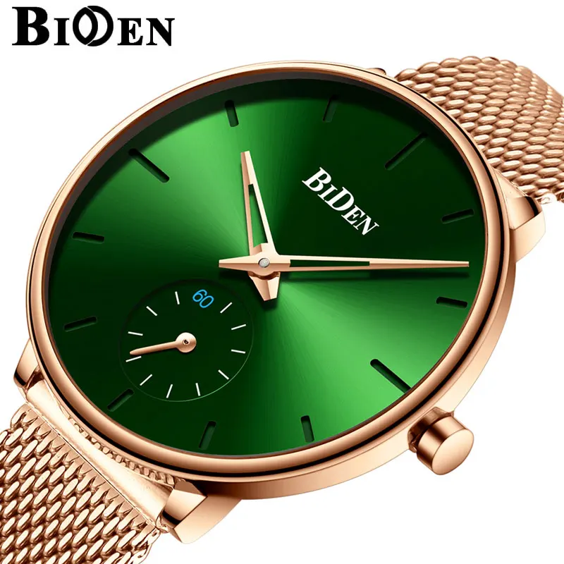 

BIDEN Luxury Brand Watch Women Fashion Dress Quartz Watch Ladies Full Steel Mesh Strap Waterproof Watches Relogio Feminino