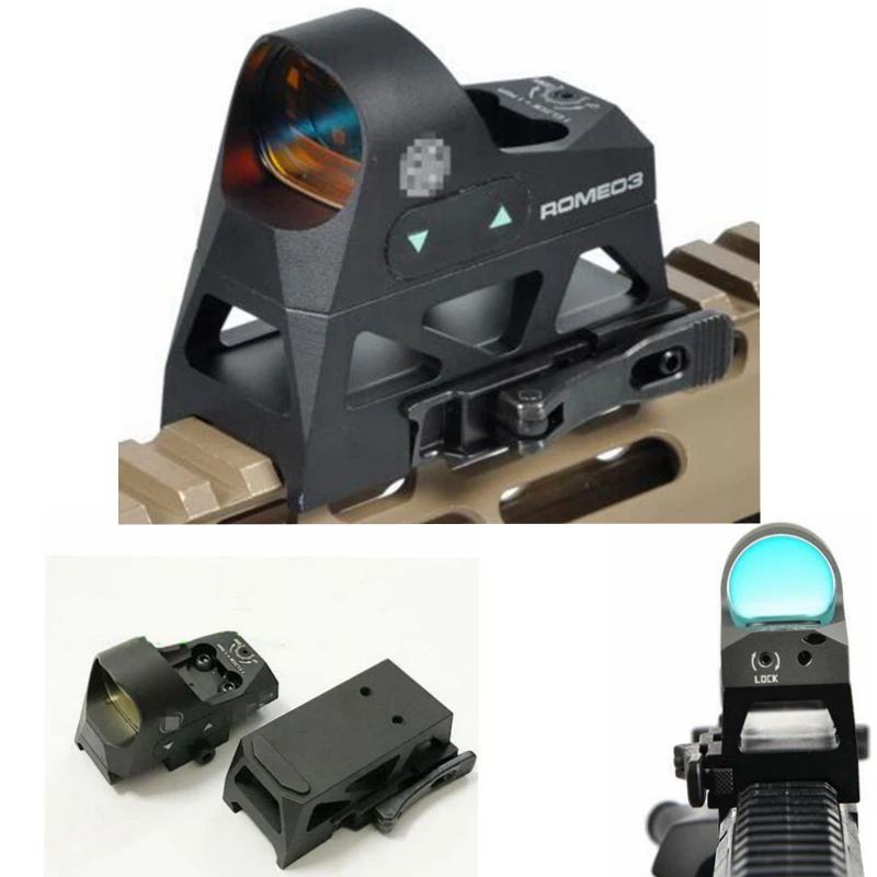 Tactical 3 MOA Reflex 1x25 Red Dot Sight Scope With 1913/0.8 Inch QD Riser Mount 