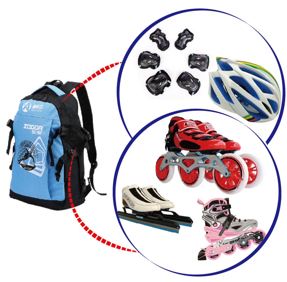 المهنية سرعة تزلج على ظهره ل مضمنة التزلج كيس الأحذية مع رئيس خوذة الحاويات للماء أكسفورد القماش التخييم حقيبة BB1