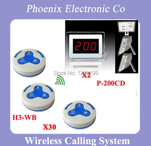 wireless table waiter service call calling paging system triple call triple a customer service