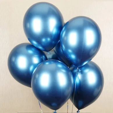 50 шт. 100 шт. латексные хромированные золотистые Серебристые шары 12 дюймов металлические надувные воздушные шары Globos для дня рождения, вечеринки, свадьбы - Цвет: blue ballon