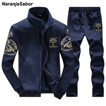 

NaranjaSabor 2020 Spring Autumn Men's Clothing Set Casual Sweatshirts Pants Tracksuits Men Brand Clothing Mens Sportswear 4XL