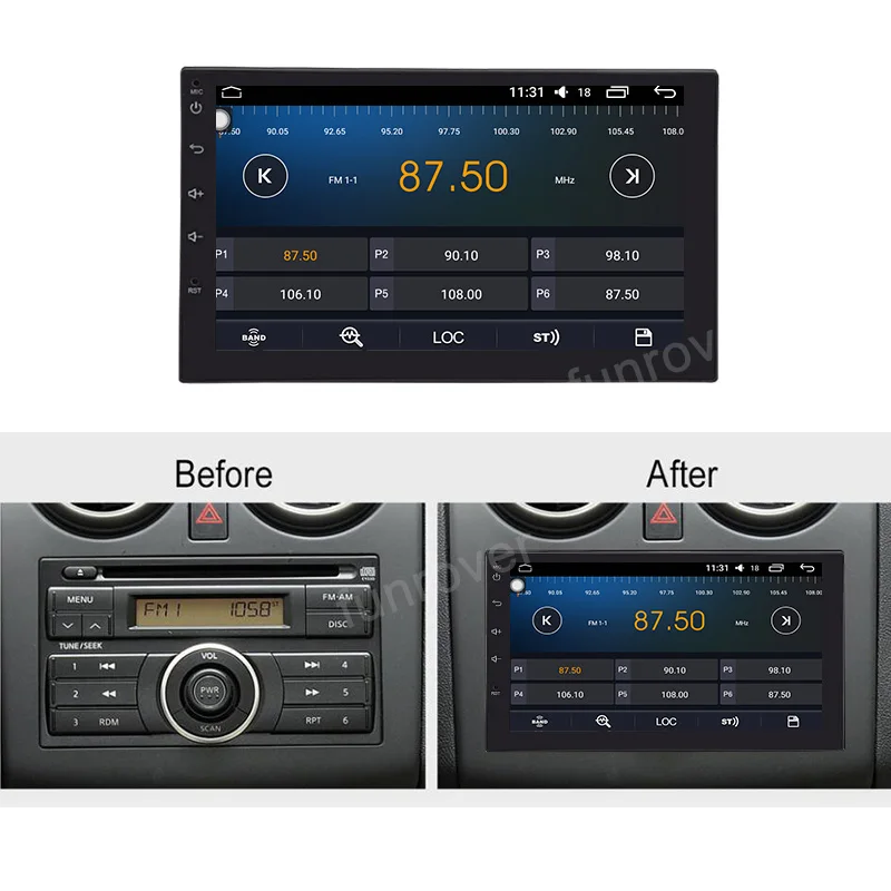 

Funrover 8 core 2 din android 8.0 Universal car dvd multimedia player car radio GPS navigation stereo video player autoradio 7