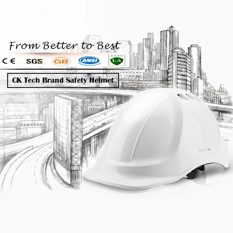 

CK Tech. Safety Helmet Construction Hard Hat Work Cap ABS Material Protective Helmets Breathable Engineering Power Labor Helmet