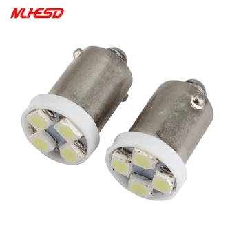 

500pcs BA9S LED 4 SMD 3528 4 LED 1210 T4W 1895 T11 cold white Wedge Bulbs Dome Reading Light Map Indicator License Plate dc 24v