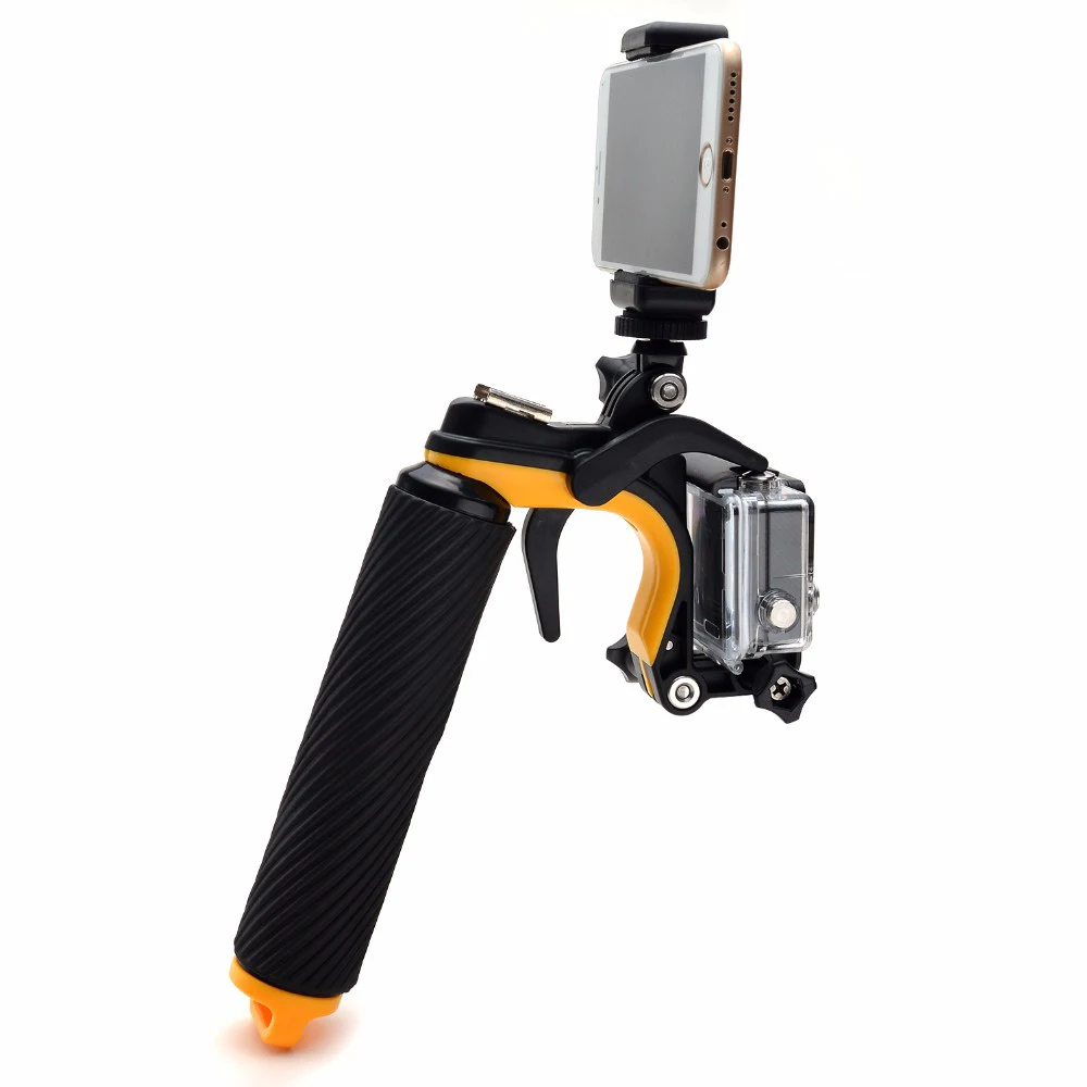 

4 in 1 Float Pistol Trigger Set Hand Grip for GoPro Hero 3 3+ 4 Yi 4K Gitup Camera with Phone Clip Tripod Bobber Go Pro Mount