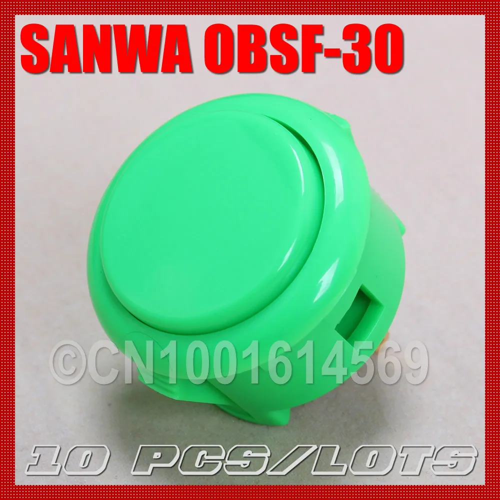 

10pcs / set Original Japan Sanwa Buttons Arcade Push Buttons For Raspberry PI 1 2 3 Retropie 3B Project & PacMan Games - Green