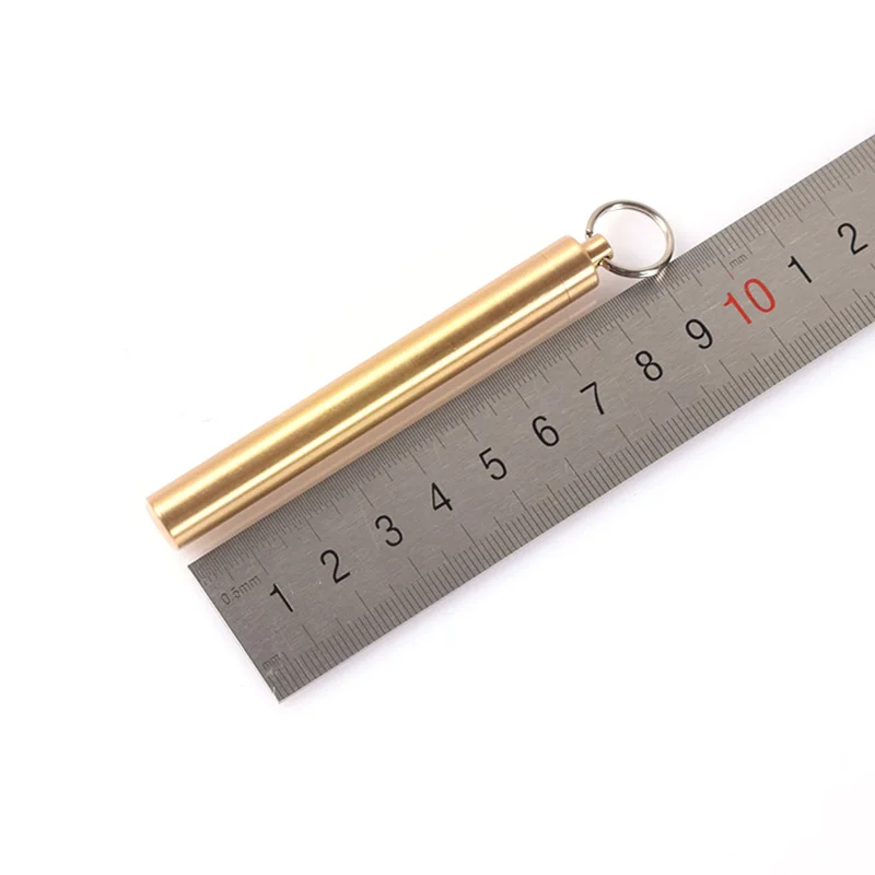 Copper toothpick holder cotton swab box brass waterproof warehouse outdoor survival small pills container sealed capsule box