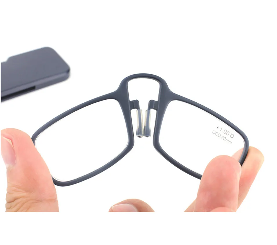 TR90 зажим для носа очки для чтения мини складной кошелек ридер портативный с легкий Чехол для очков легко носить с собой для женщин и мужчин