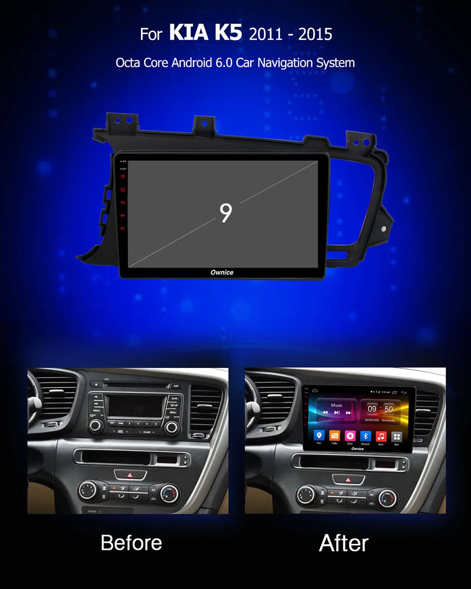 Ownice Octa Core Android 9.0 K3 K5 K6 Car DVD Player for Kia K5 Optima 2011 - 2015 4G DSP GPS Radio
