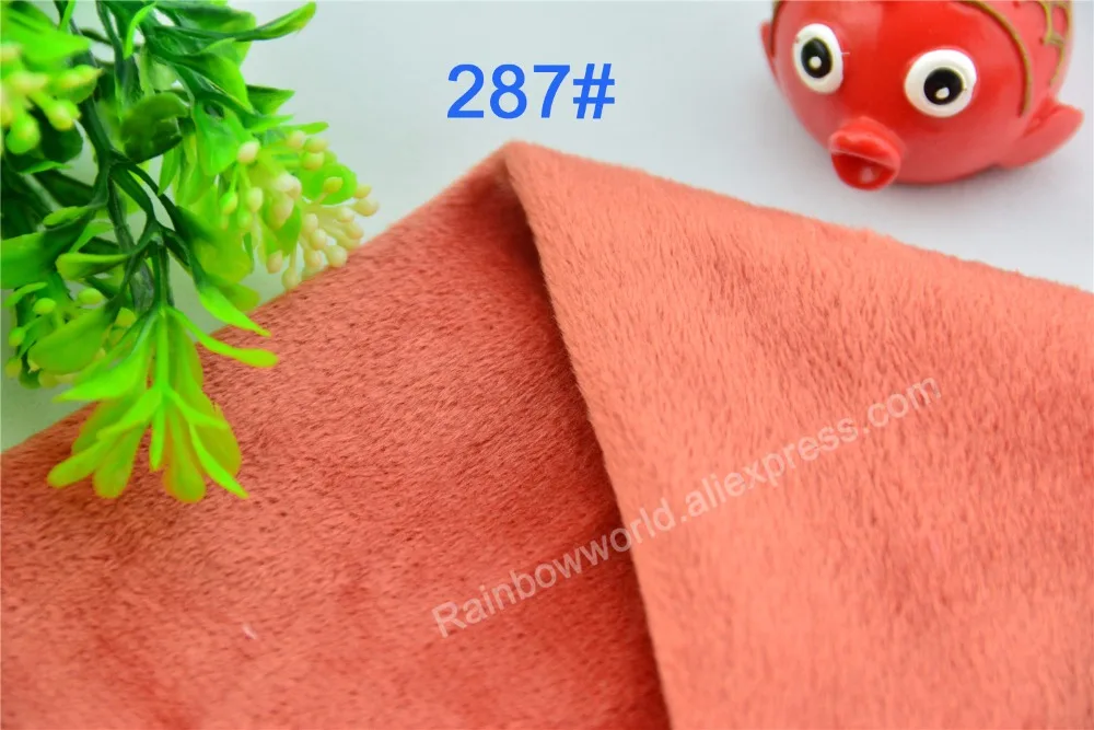 287 # оранжевое красное микроволокно мягкая флисовая ткань velboa tricot для шитья