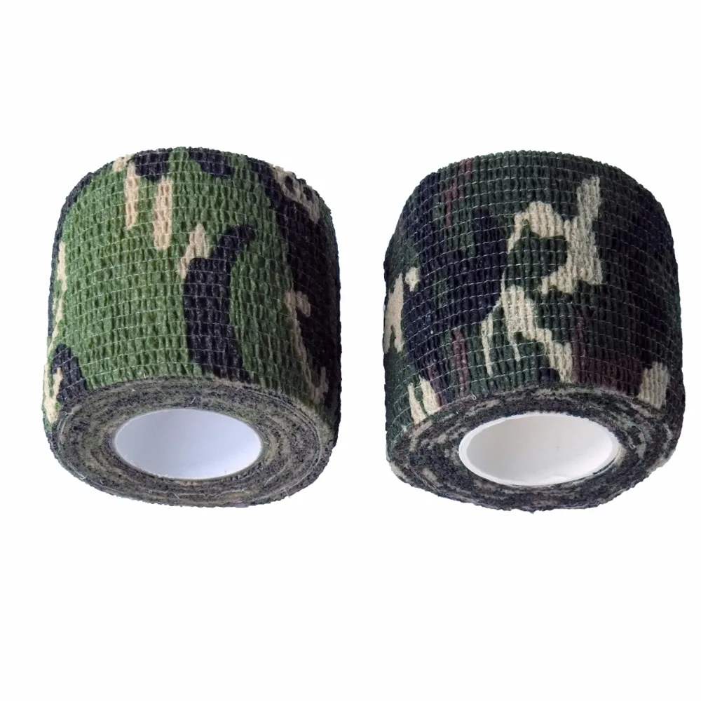 4Pcs/Lot 5cm Nonwoven Cohesive Camouflage Bandage Elastic Self Adhesive Tape Adherent Wrap Jungle Color
