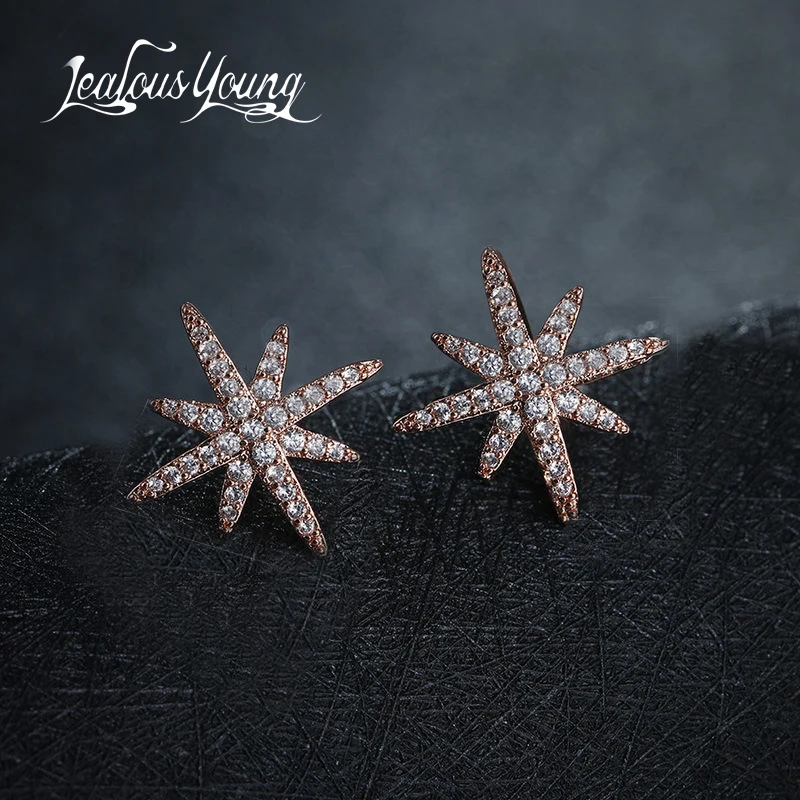 

Classic Cross Stud Earrings Rose Gold Color Cubic Zirconia Woman Earings Fashion Jewelry For Gift Pendientes Mujer Moda AE300
