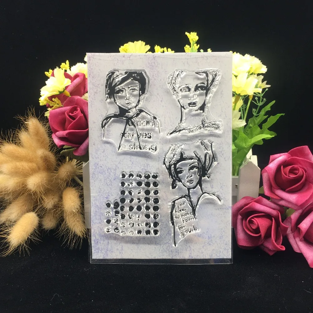 

Face/Stamp Clipbook Transparent Silicone Rubber DIY Album Decorated Clear Stamp A106