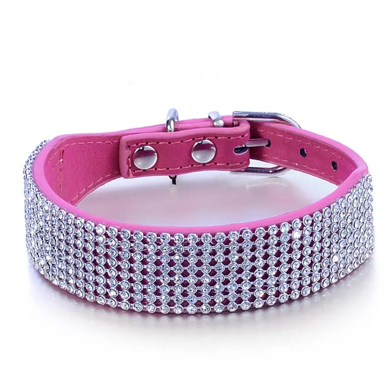 SYDZSW Dog Collar Luxury Crystal Diamand Puppy Pet Leads Black Red Rose Dog Necklace 372.5cm422.5cm Pet Products Dog Supplies4