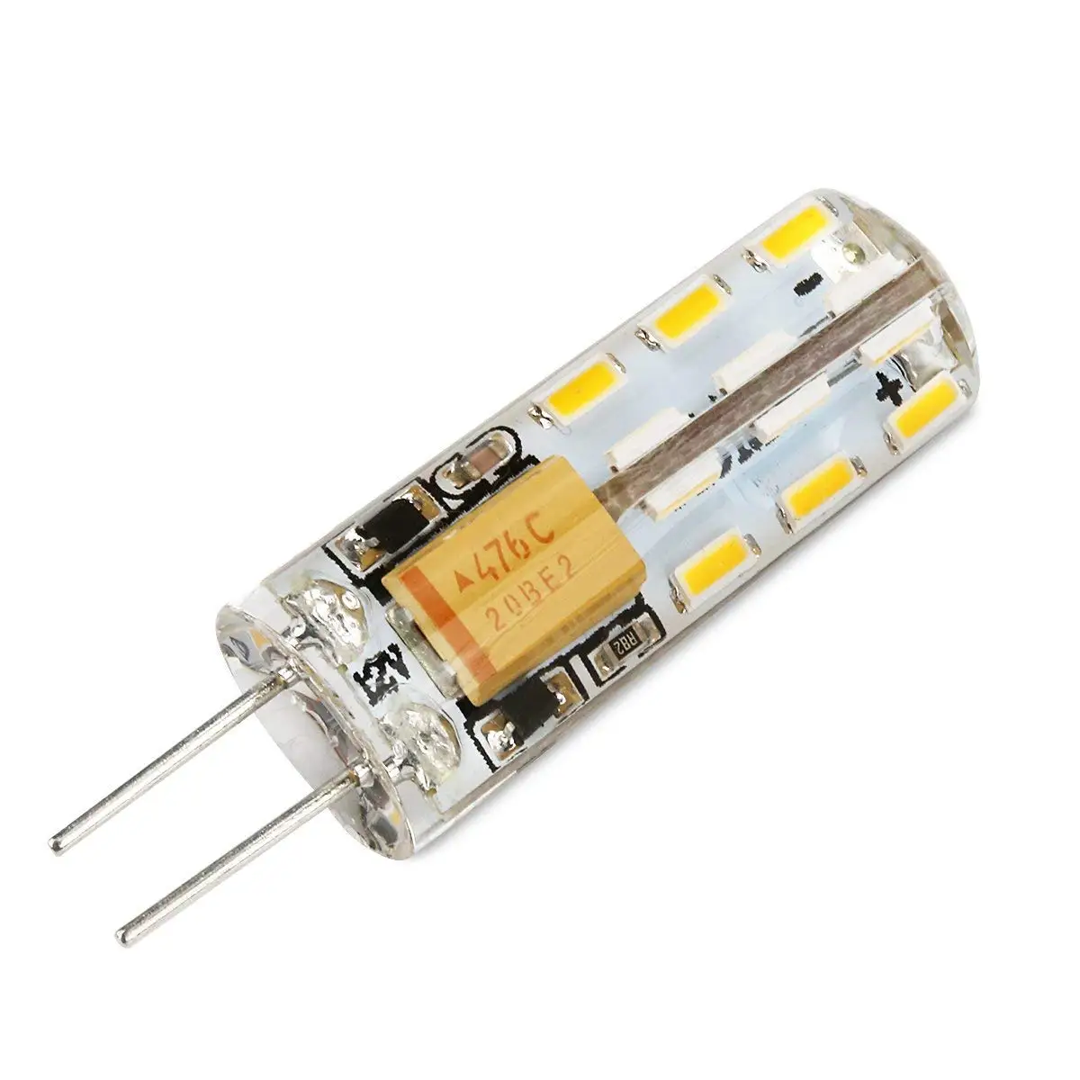 G4 светодиодный лампы теплый белый 1,5-2 W 2 V AC DC 2600-2900 K заменяет 15 W галогенные лампы Силиконовые Ламповый кукурузный свет-10 шт