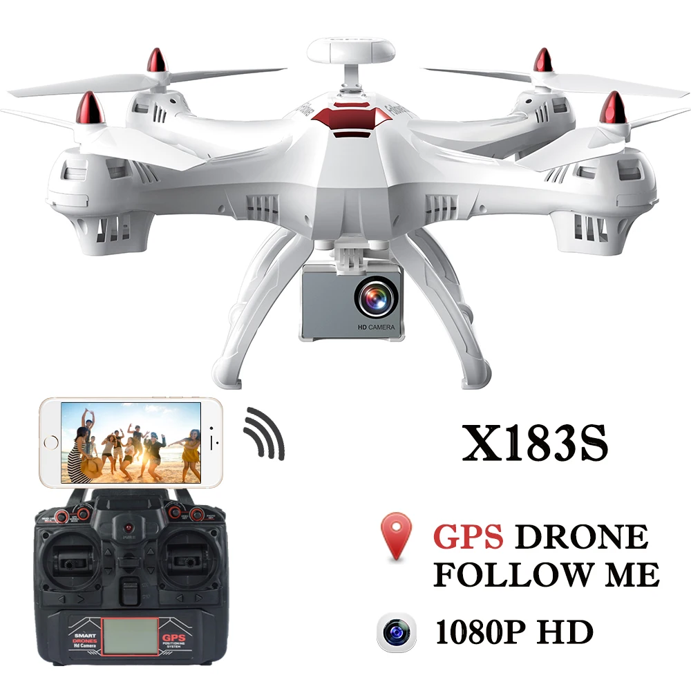 

Drone X183 Professional Dual GPS Follow Me Quadrocopter with Camera HD RTF FPV Helicopter RC Quadcopter VS X8PRO