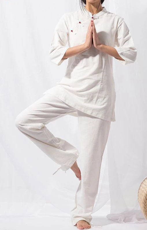women high grade cotton&linen yoga suit zen suits kung fu female taiji