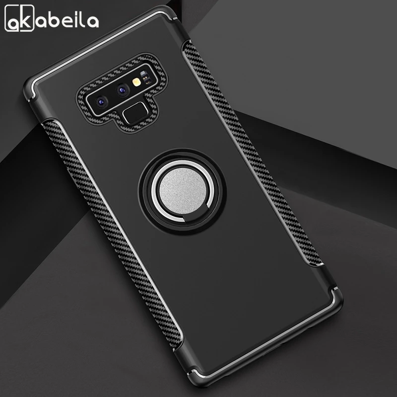

AKABEILA Case For Samsung Galaxy J2 Pro J4 J7 Plus J8 2018 Note 9 Cases Finger Ring Car Magnet Protector Kicksatnd Phone Shells