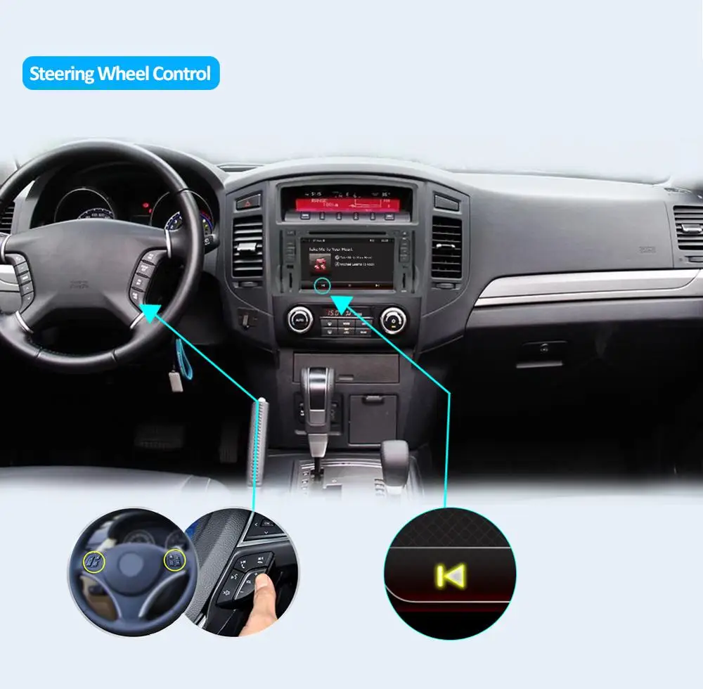 Clearance Bosion Android 9.0 Car GPS Player for Mitsubishi Pajero 2006-2011 with 8Core 2GB+32G Auto Radio Multimedia car gps navigation 5