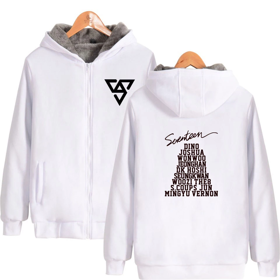 2018 SEVENTEEN Кей поп harajuku толстовка на молнии оверсайз толстовки свитшоты Женская