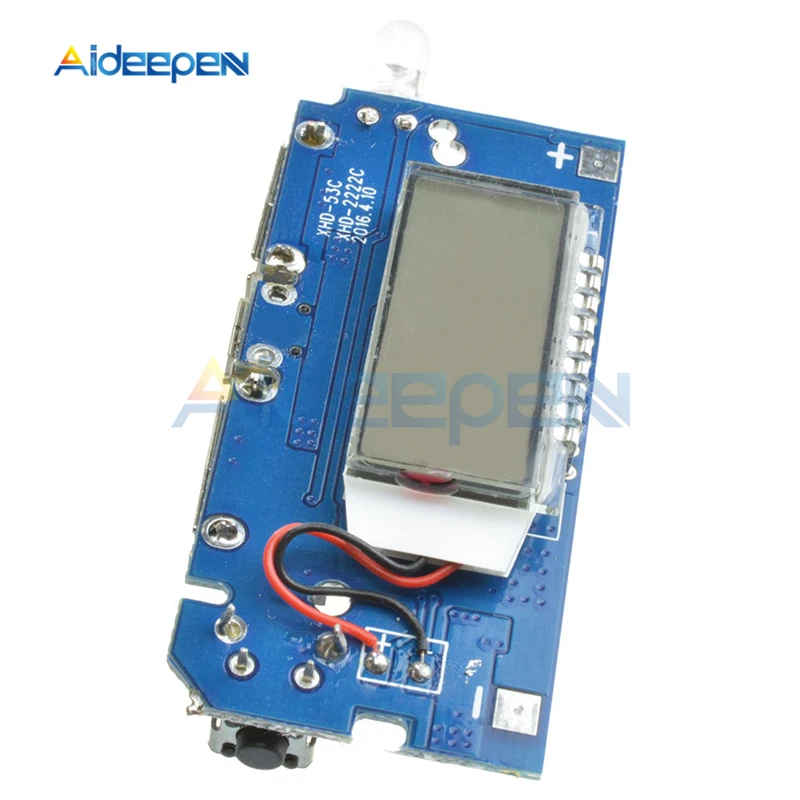 

Dual USB 5V 1A 2.1A 18650 Lithium Battery Mobile Power Bank Charging Module PCB Board For Phone LCD Display DIY KIT With Light